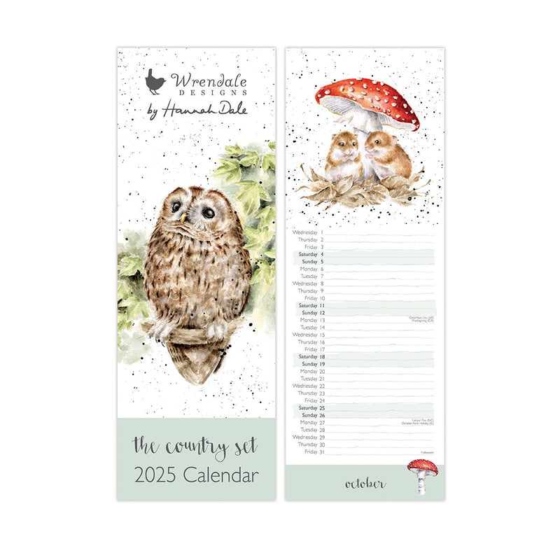 Wrendale 2025 Slimline Country Calendar