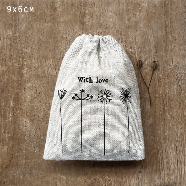 Linen Pebble With Love Giftbag