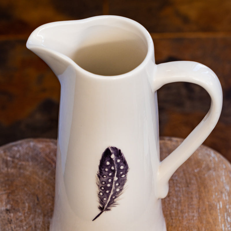 Embossed Feather Jug