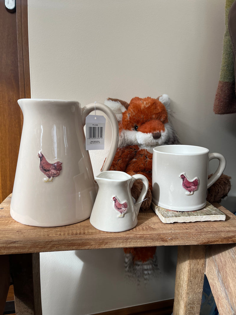 Slight Imperfect Country Chicken Flower Jug